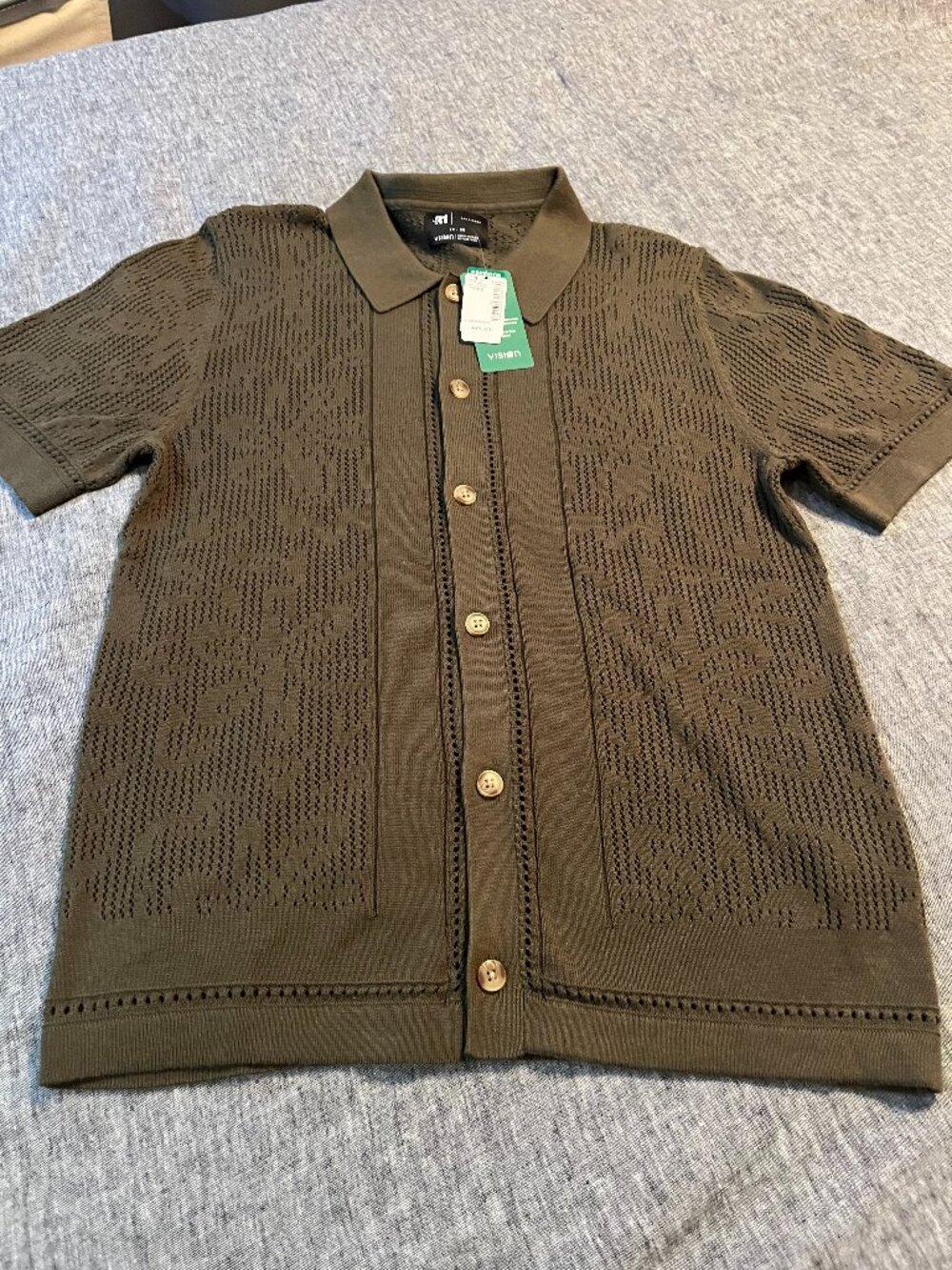 Men's knitted short sleeve top.  NWT. Size: XS.  Brown.  Brand: Le 31 Par Simons